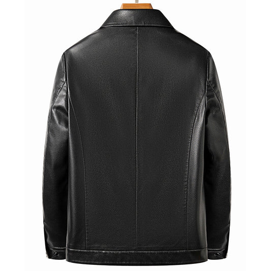 Chaqueta de piel auténtica – Elegancia negra 